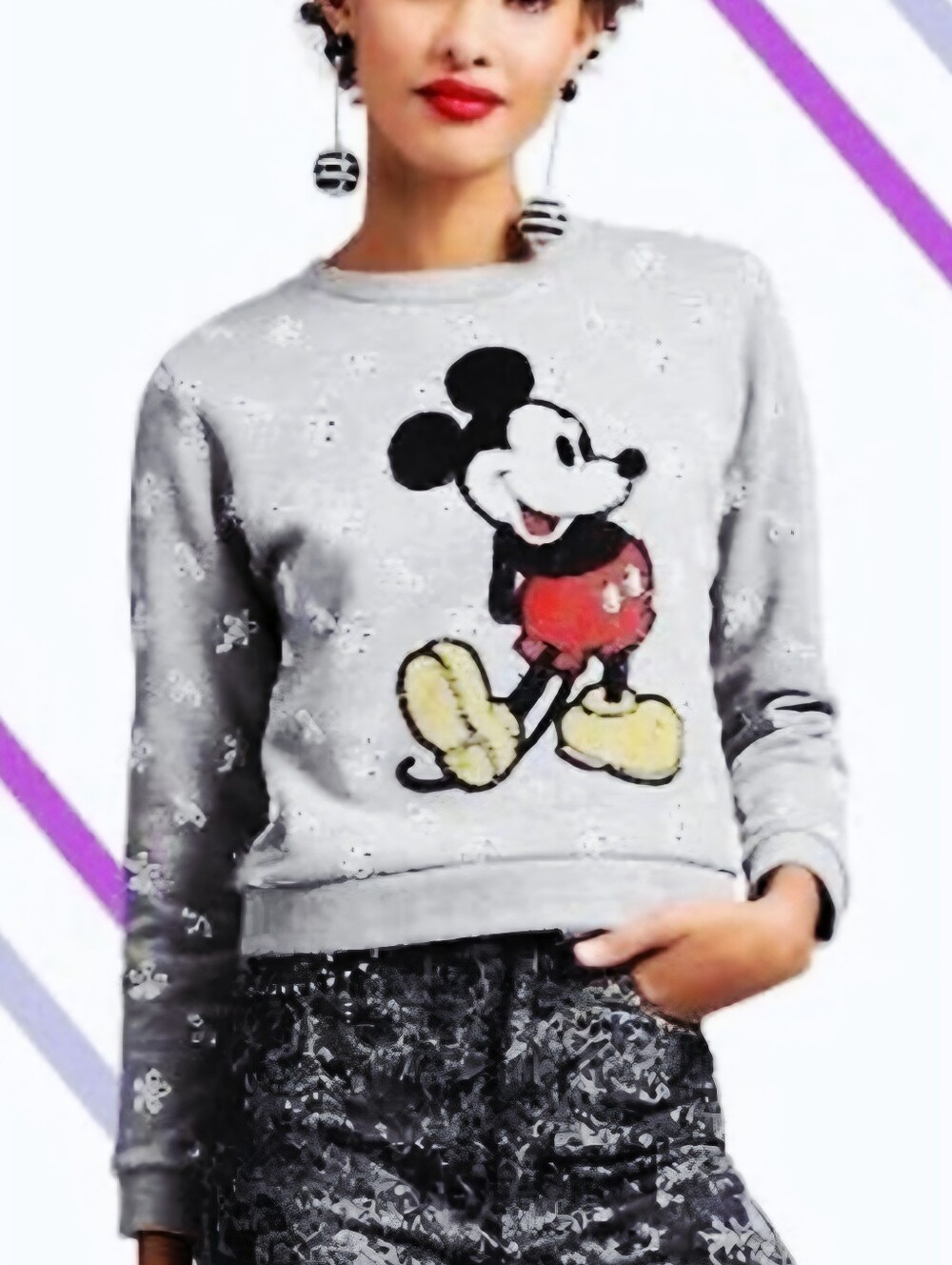 Marc Jacobs x Disney Collab Sweatshirt Sequin Mickey Mouse Collectible Size S - Picture 2 of 12